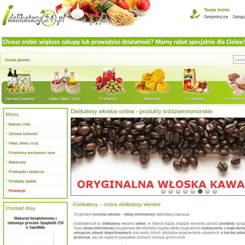 Import produktów kuchni włoskiej