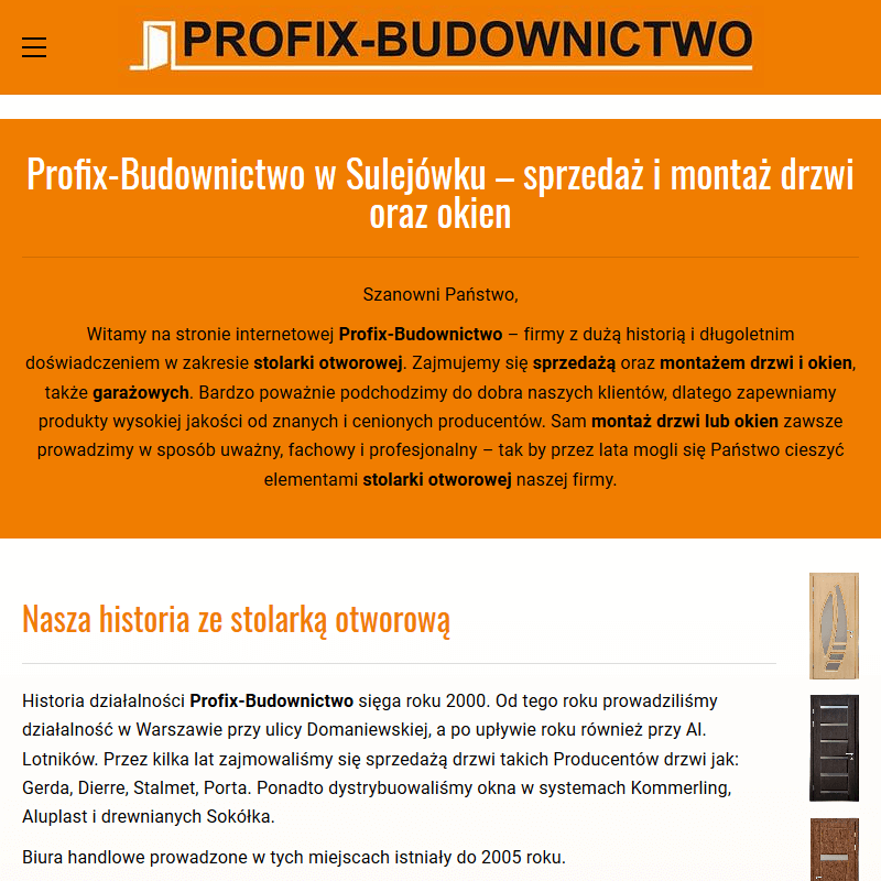 Drzwi drewniane z montażem - Warszawa