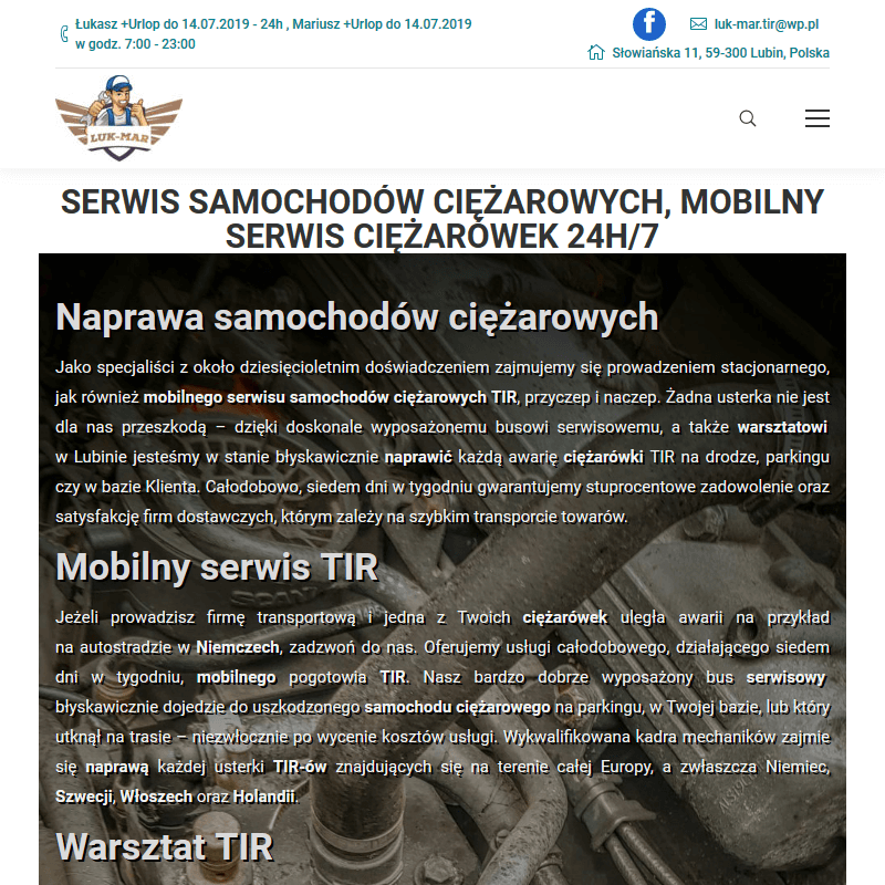 Lubin - mobilny serwis tir